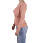 pull col rond femme rose