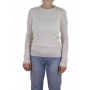 pull col rond femme blanc