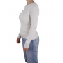 pull col rond femme blanc