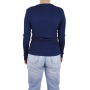 pull col v femme bleu marine