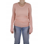 pull col v femme rose