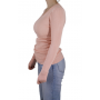 pull col v femme rose