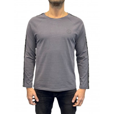 T shirt homme manches longues gris