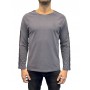 T shirt homme manches longues gris