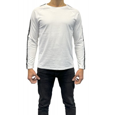 T shirt homme manches longues blanc