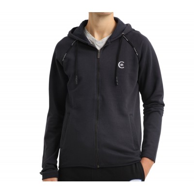 Zip Sweatshirt Logo Embroidered Hoodie
