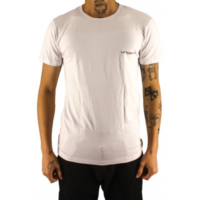 T-shirt uni manches courtes col rond petit logo