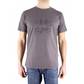 T-shirt embossé col rond t-shirt anthracite face
