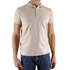 Polo manches courtes logo brodé polo bill tornade beige face