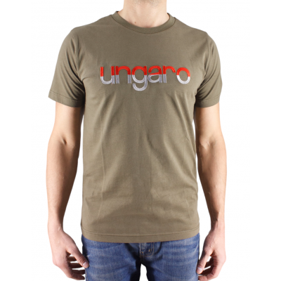 PLAIN COL CLOSE EMBROIDERED LOGO T-shirt