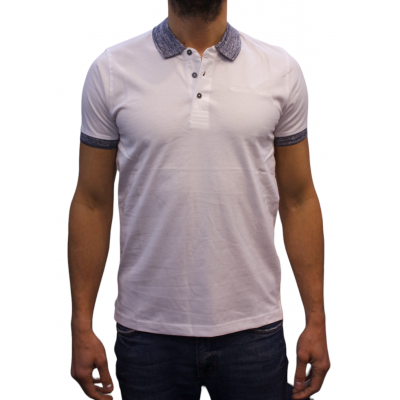 Polo manches courtes col gris