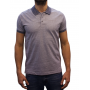 Polo manches courtes col gris