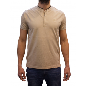 Polo col mao manches courtes Polo cerruti beige face