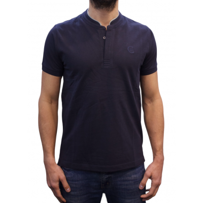 Man polo CERRUTI 1881 Firenza 100% cotton with MAO collar, short sleeves and discreet logo. An elegant model available in many