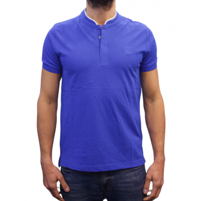 Mann Polo CERRUTI 1881 Firenza 100% Baumwolle mit Mao-Kragen, kurzen Ärmeln und diskretem Logo. Ein elegantes Modell, das in vie