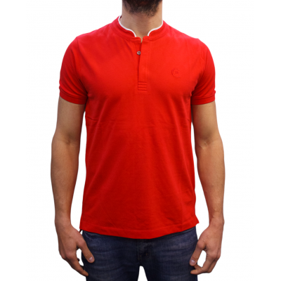 Man polo CERRUTI 1881 Firenza 100% cotton with MAO collar, short sleeves and discreet logo. An elegant model available in many