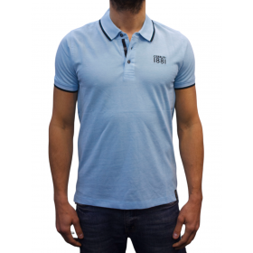 Polo cerruti bleu clair face