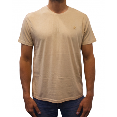 t-shirt col rond beige face