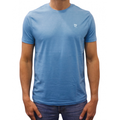 t-shirt col rond bleu clair dos