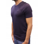 t-shirt col rond bleu marine profil