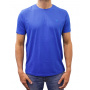 t-shirt col rond bleu roi face