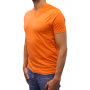 t-shirt col V orange profil