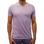 t-shirt col V violet face