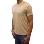 t-shirt col V beige profil