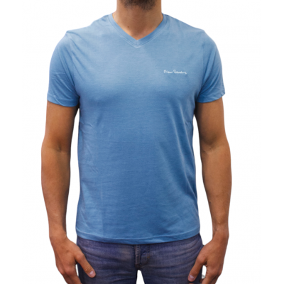 t-shirt col V bleu clair dos