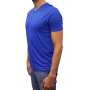 t-shirt col V bleu roi profil