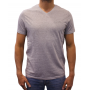 t-shirt col V gris face