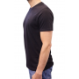 t-shirt col rond noir profil