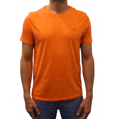 t-shirt col rond orange face