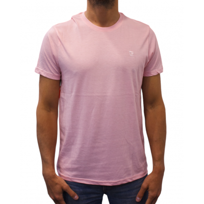 t-shirt col rond rose face