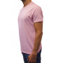 t-shirt col rond rose profil