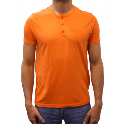 SHORT SLEEVE T-shirt buttoned collar