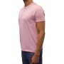 T-shirt col boutonné rose profil