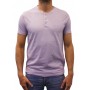 T-shirt col boutonné violet face