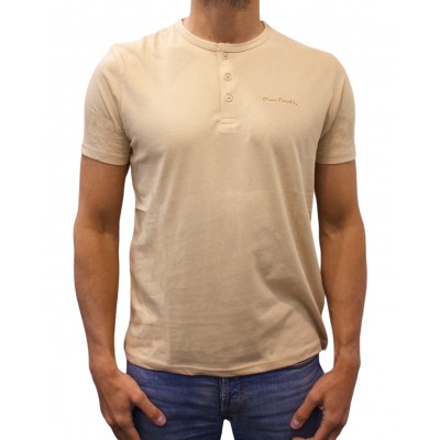 T-shirt col boutonné beige face