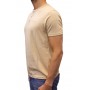 T-shirt col boutonné beige profil