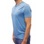 T-shirt col boutonné bleu clair profil