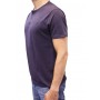 T-shirt col boutonné bleu marine profil