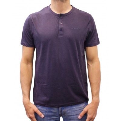 SHORT SLEEVE T-shirt buttoned collar
