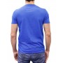 T-shirt col boutonné bleu roi dos