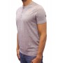 T-shirt col boutonné gris profil