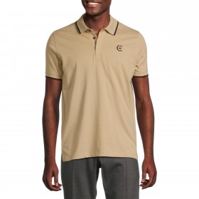 Polo manches courtes logo brodé polo beige face
