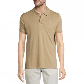 Polo manches courtes logo gomme polo beige face