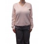 Pull femme col V uni