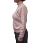 pull col roulé rose profil