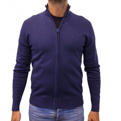 Pull full zip bleu marine face